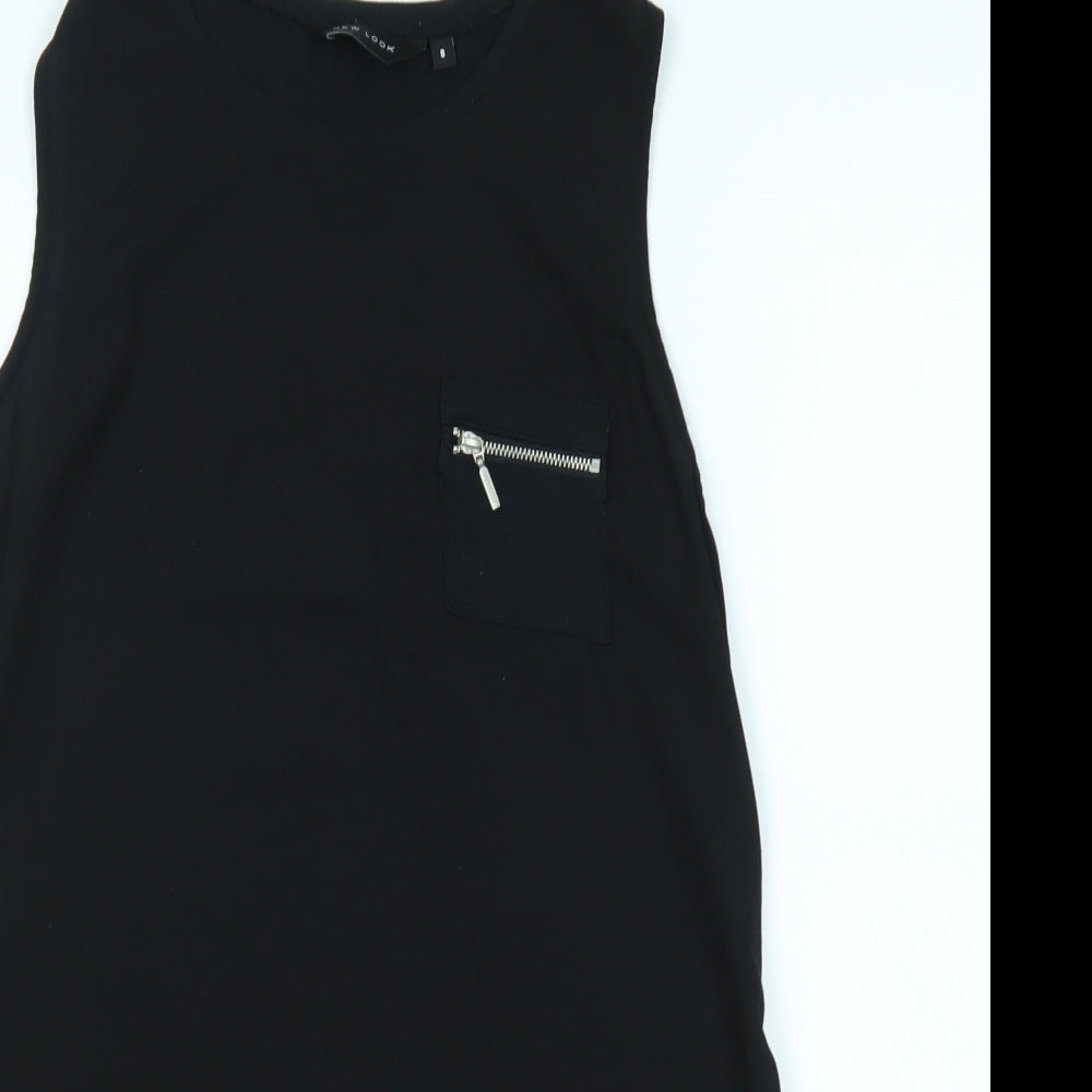 Womens UK Size 8 New Look Black Basic Blouse