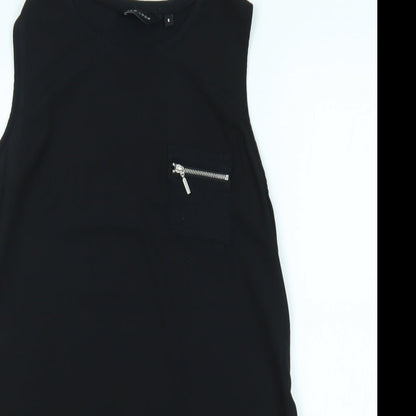 Womens UK Size 8 New Look Black Basic Blouse