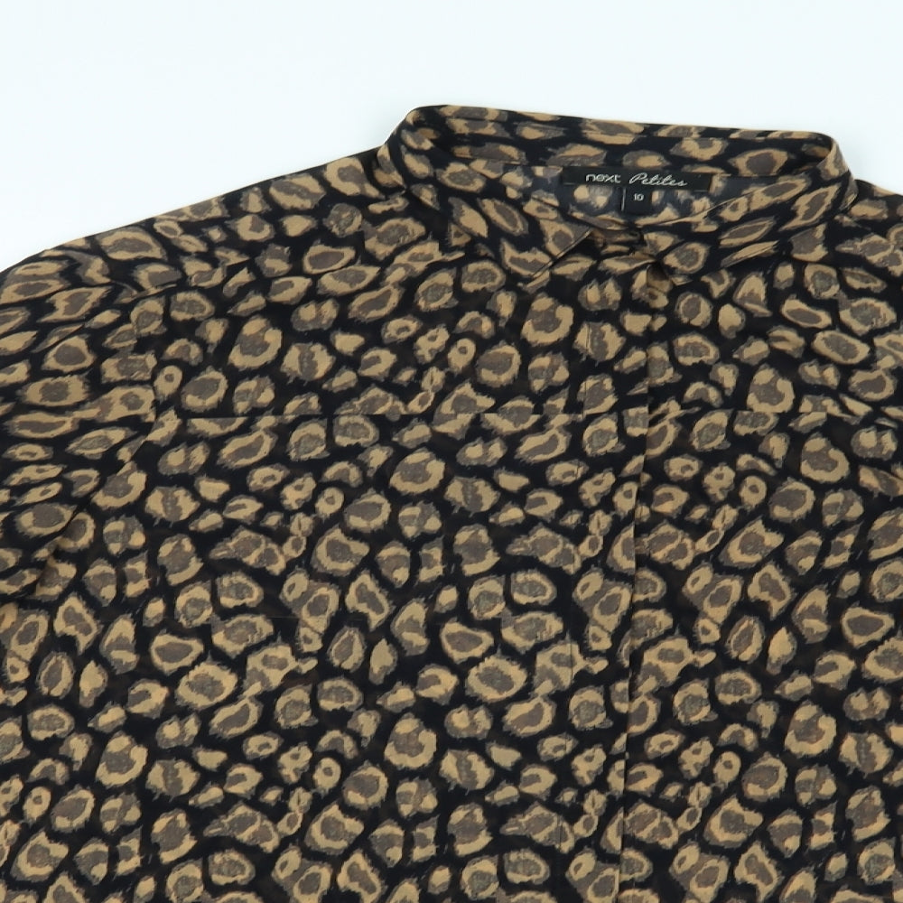 Womens UK Size 10 NEXT Black Basic Button-Up