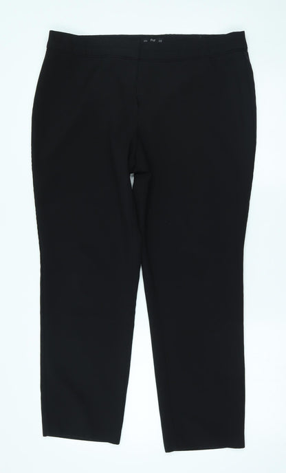 F&F Womens Black   Trousers  Size 16 L26 in