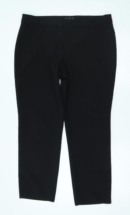 F&F Womens Black   Trousers  Size 16 L26 in