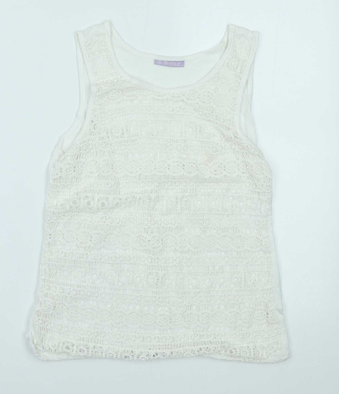 Avenue Womens White   Basic Blouse Size 10