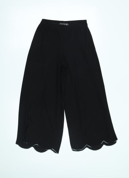 Womens UK Size 6 PRETTYLITTLETHING Regular Fit Capri Black Trousers
