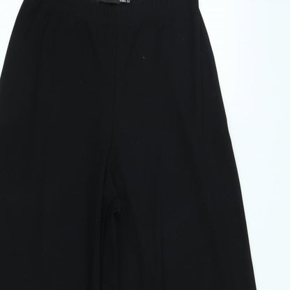 Womens UK Size 6 PRETTYLITTLETHING Regular Fit Capri Black Trousers
