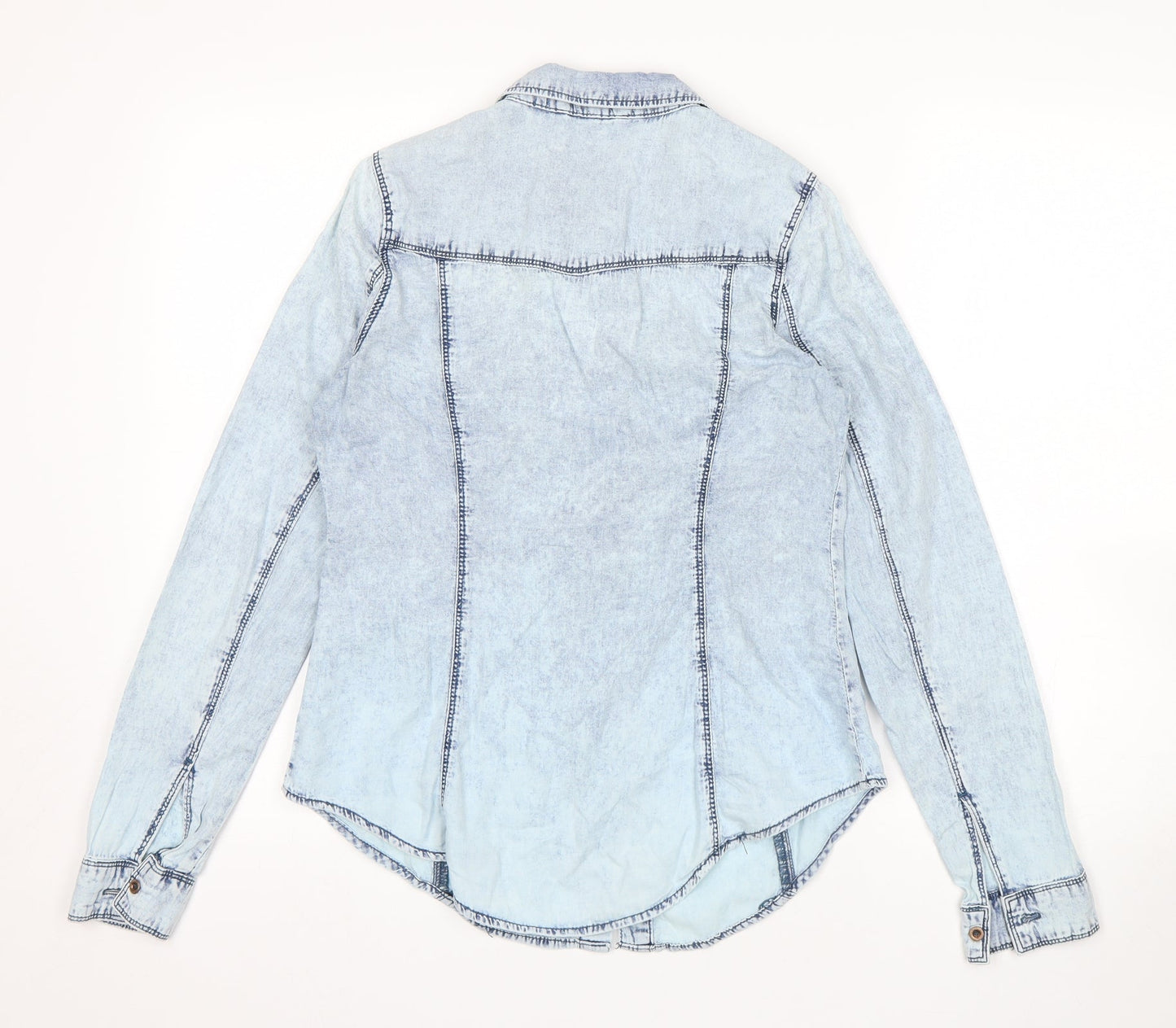 Denim Co Womens Blue  Denim Basic Button-Up Size 8