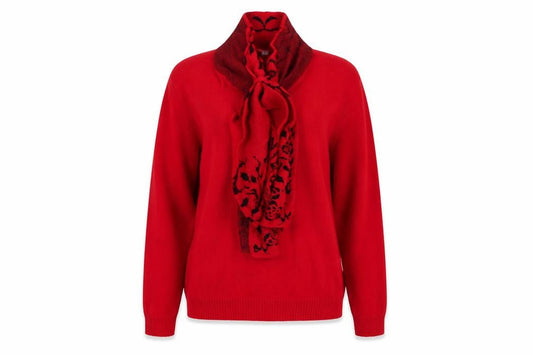 Womens UK Size S Glimpse Red Pullover Jumper