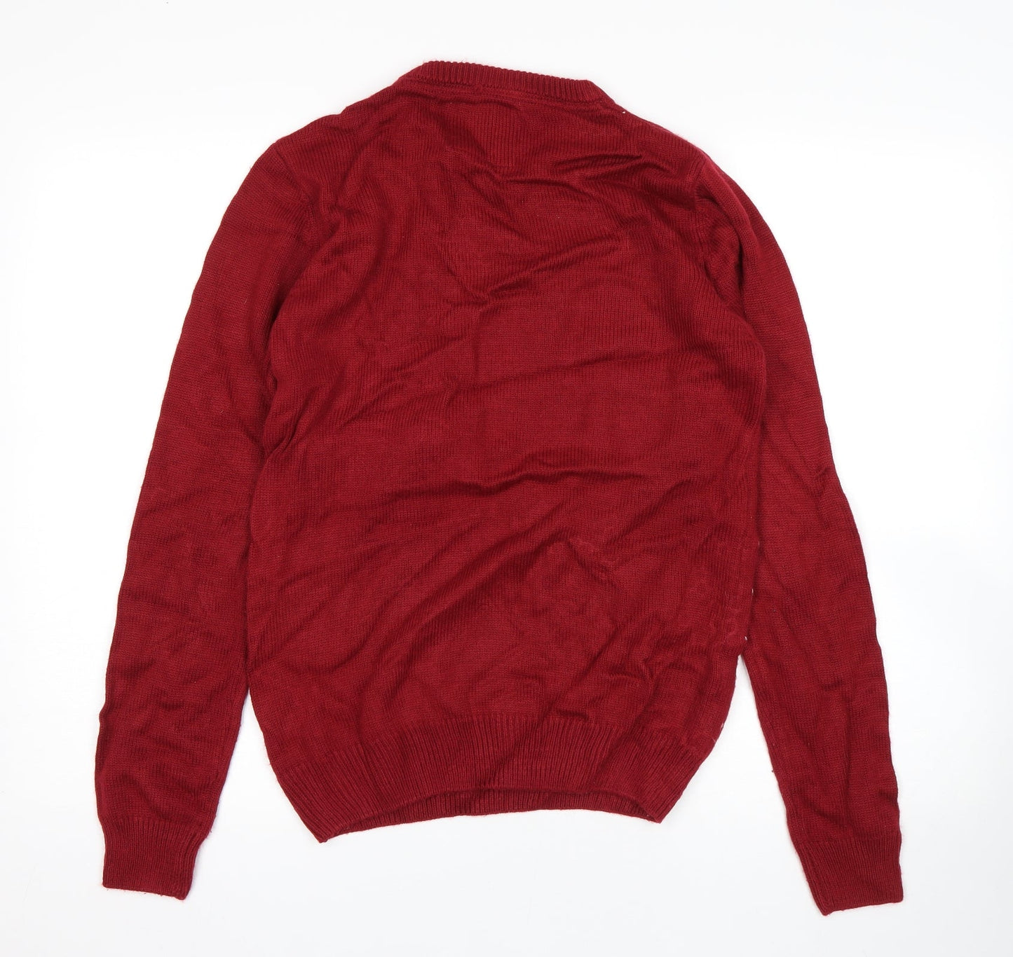 Threadable Mens Red Polka Dot  Pullover Jumper Size S