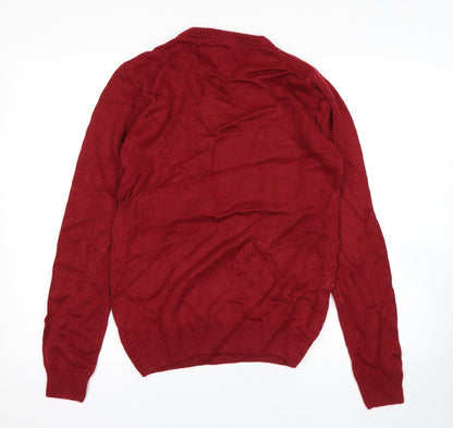 Threadable Mens Red Polka Dot  Pullover Jumper Size S