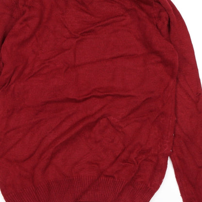 Threadable Mens Red Polka Dot  Pullover Jumper Size S