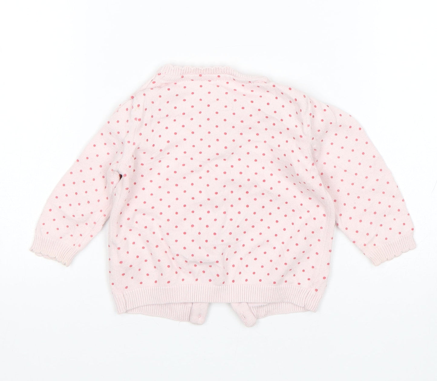 F&F Girls Pink Polka Dot  Cardigan Jumper Size 3-6 Months
