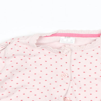 F&F Girls Pink Polka Dot  Cardigan Jumper Size 3-6 Months