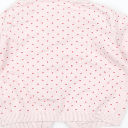 F&F Girls Pink Polka Dot  Cardigan Jumper Size 3-6 Months