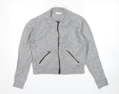 Womens UK Size 12 Red Herring Grey Full Zip Jumper