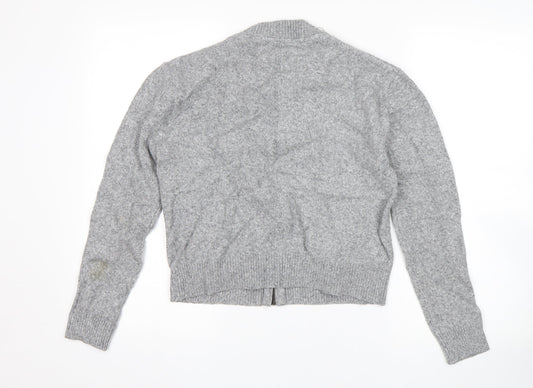 Womens UK Size 12 Red Herring Grey Full Zip Jumper