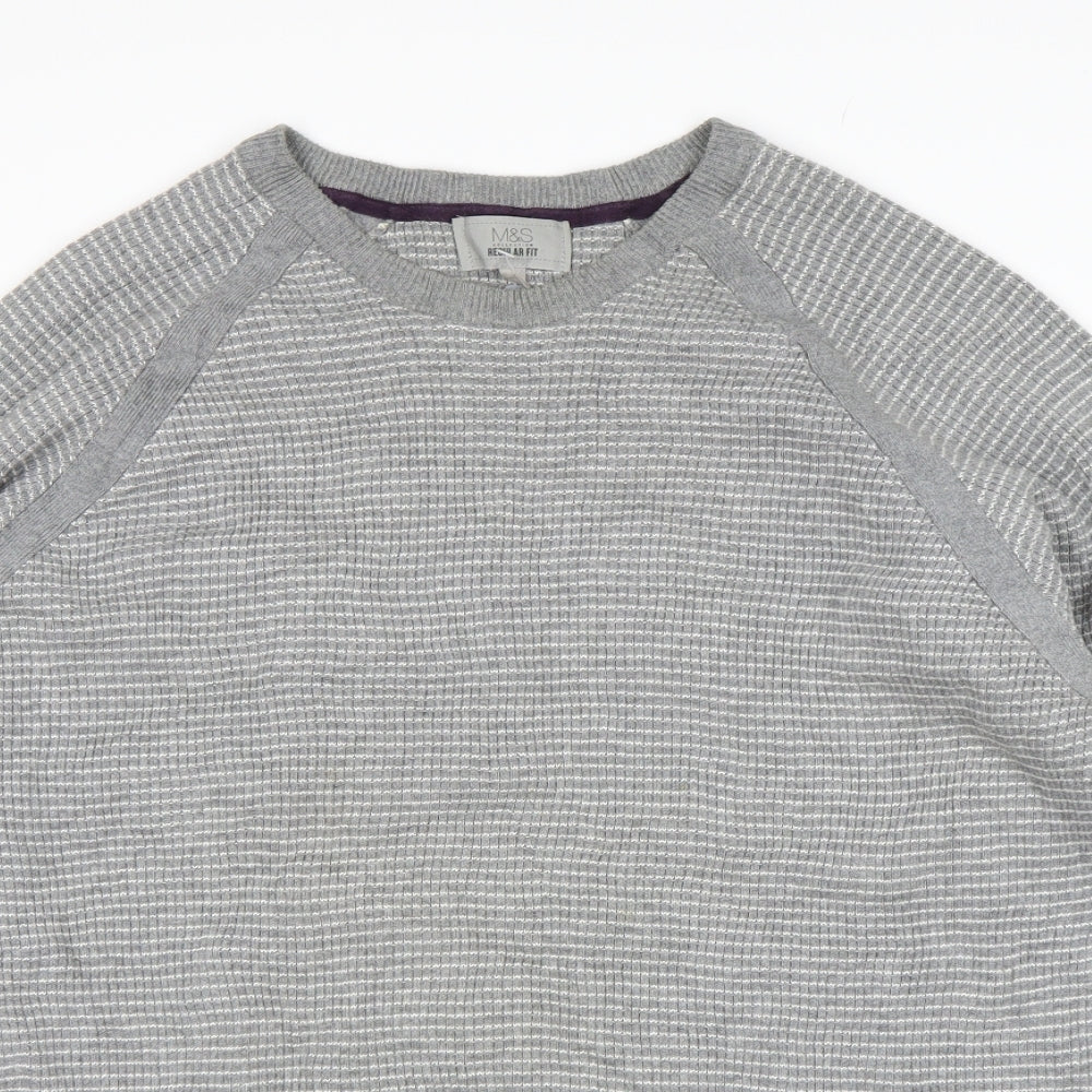 Mens UK Size L M&S Grey Pullover Sweatshirt