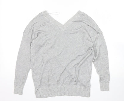 Womens UK Size 6 Topshop Silver Pullover Jumper