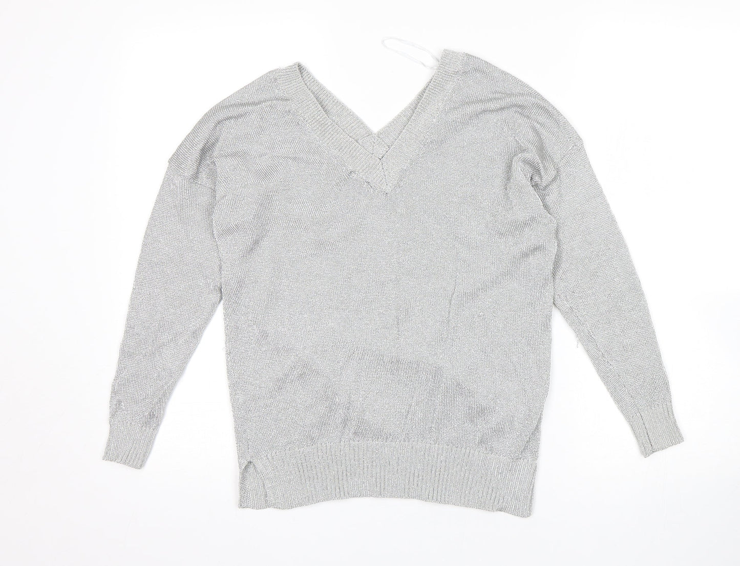 Womens UK Size 6 Topshop Silver Pullover Jumper