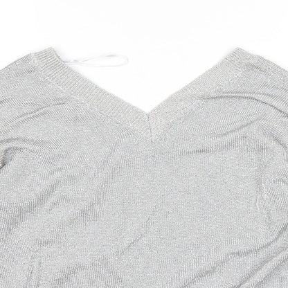 Womens UK Size 6 Topshop Silver Pullover Jumper
