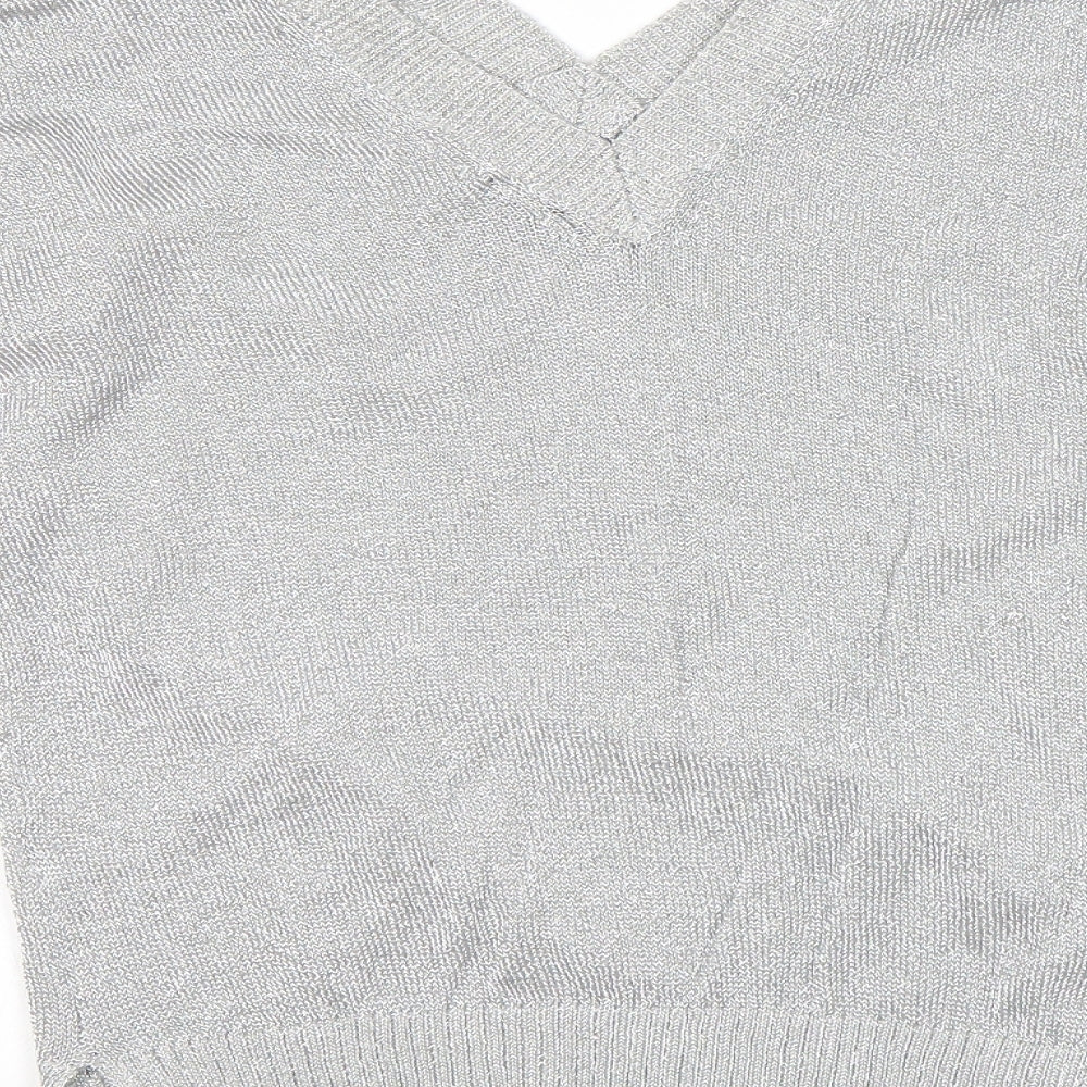Womens UK Size 6 Topshop Silver Pullover Jumper