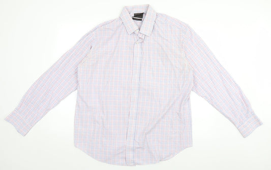 Mens UK Size 44 Marks and Spencer Blue  Button-Up Long Sleeve Casual Shirt