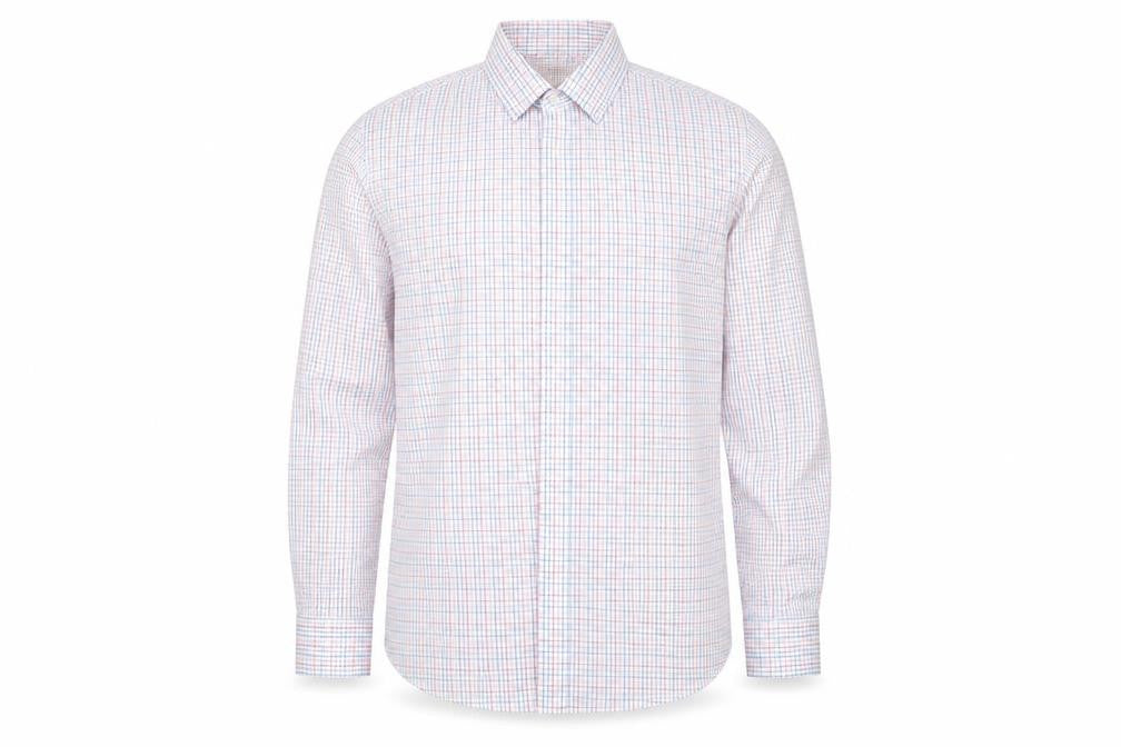 Marks & Spencer Mens Blue Plaid   Button-Up Size 44