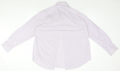 Mens UK Size 44 Marks and Spencer Blue  Button-Up Long Sleeve Casual Shirt