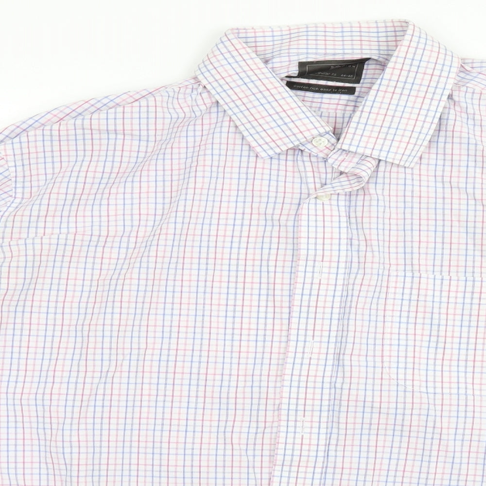 Mens UK Size 44 Marks and Spencer Blue  Button-Up Long Sleeve Casual Shirt