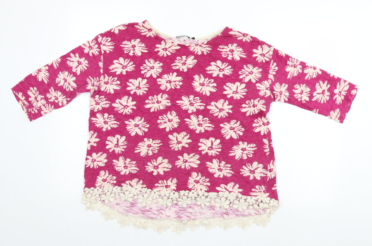 George Womens Pink Floral  Pullover Jumper Size 12