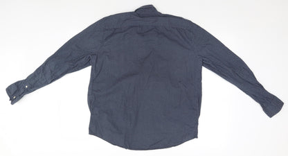 F&F Mens Blue Geometric   Button-Up Size M