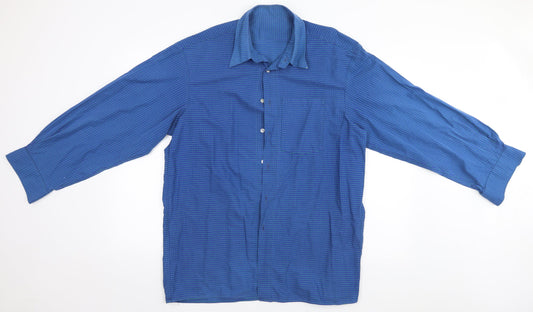 Mens UK Size  Preworn Blue  Button-Up Long Sleeve Casual Shirt