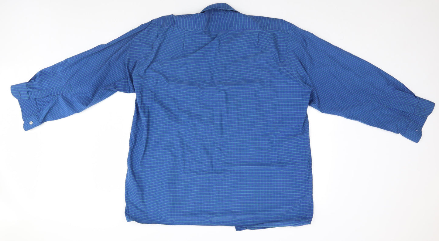 Mens UK Size  Preworn Blue  Button-Up Long Sleeve Casual Shirt