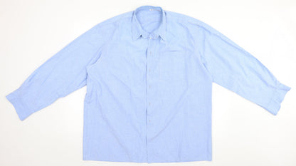 Mens UK Size  Preworn Blue  Button-Up Long Sleeve Casual Shirt