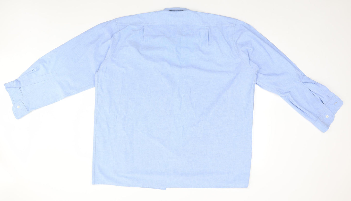 Mens UK Size  Preworn Blue  Button-Up Long Sleeve Casual Shirt