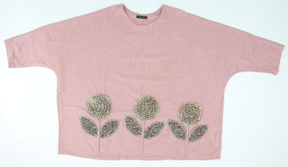 Preworn Womens Grey   Pullover Jumper   - Flowers
