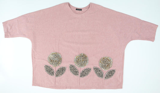 Preworn Womens Grey   Pullover Jumper   - Flowers