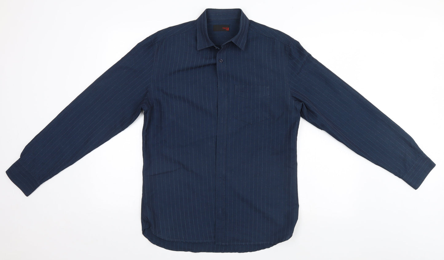 Mens UK Size S NEXT Blue  Button-Up Long Sleeve Casual Shirt