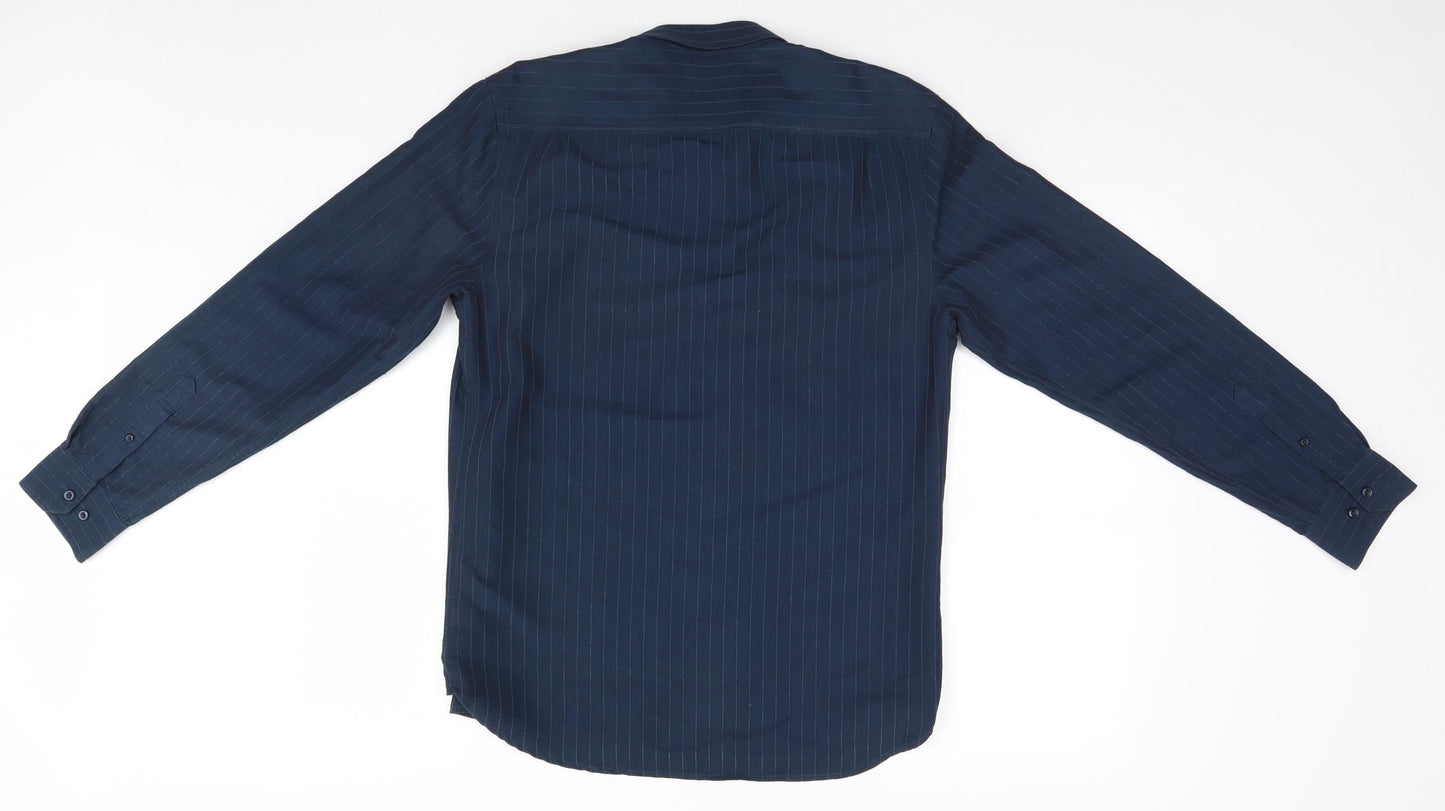 Mens UK Size S NEXT Blue  Button-Up Long Sleeve Casual Shirt