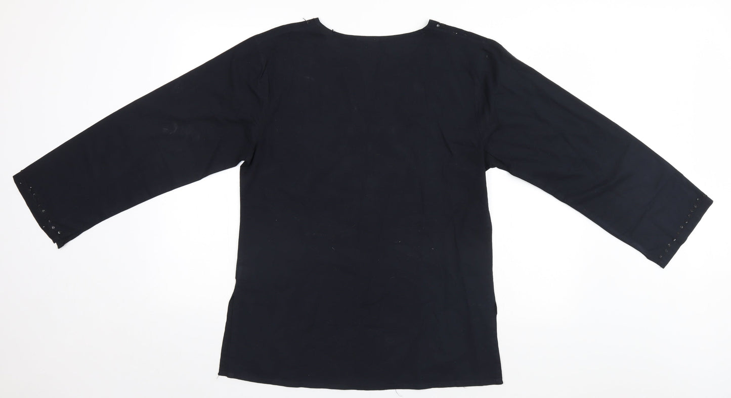 Womens UK Size  Preworn Black Basic Blouse