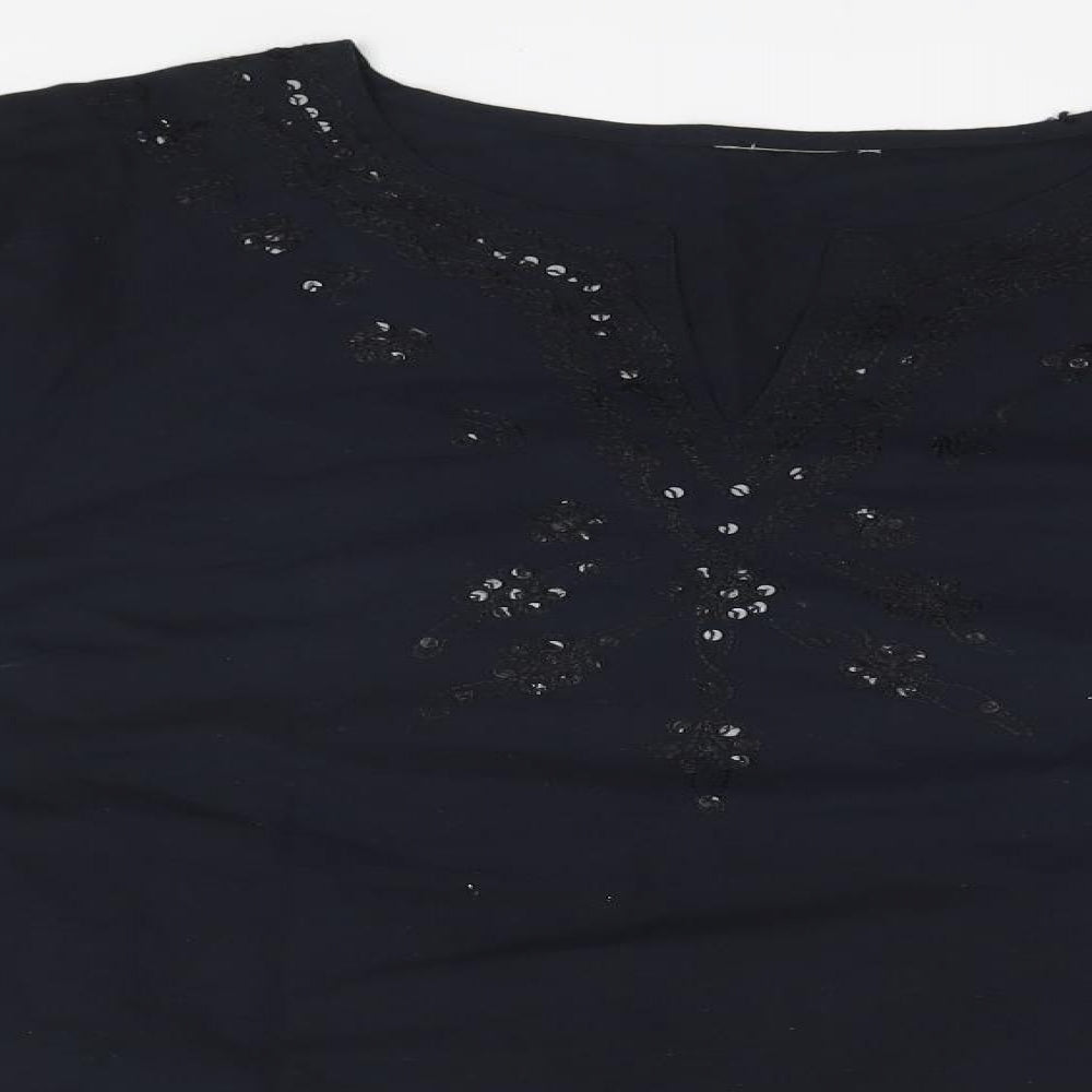 Womens UK Size  Preworn Black Basic Blouse