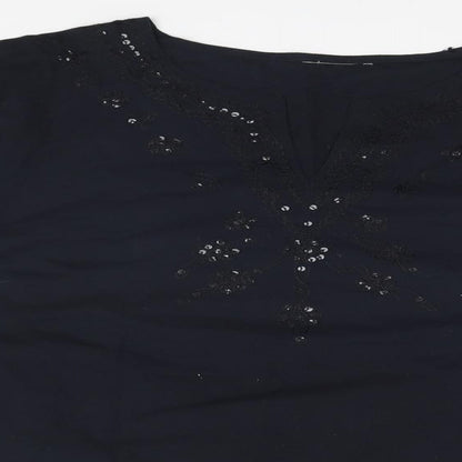Womens UK Size  Preworn Black Basic Blouse