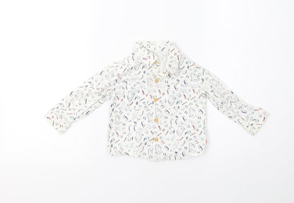 TU Baby White Geometric  Basic Button-Up Size 3-6 Months  - Gruffalo