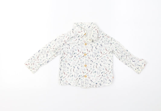 TU Baby White Geometric  Basic Button-Up Size 3-6 Months  - Gruffalo