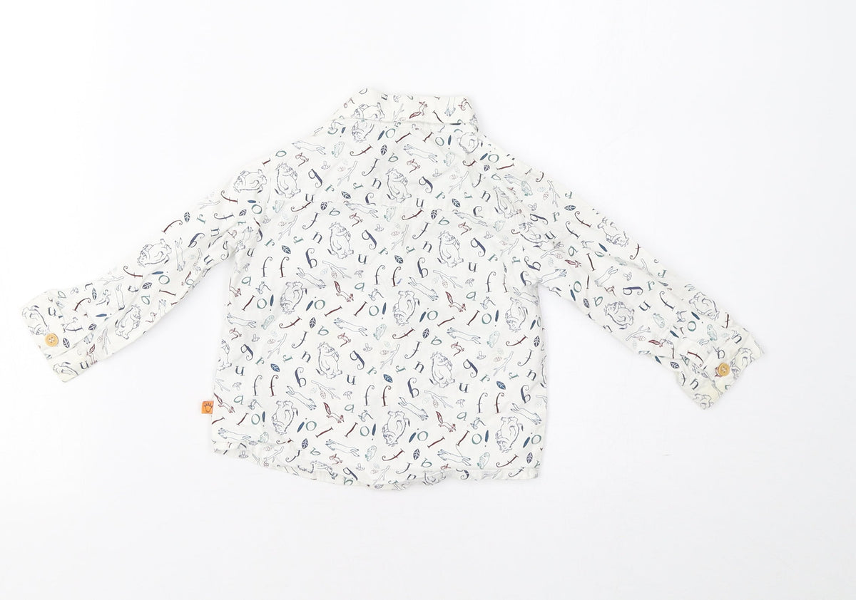 TU Baby White Geometric  Basic Button-Up Size 3-6 Months  - Gruffalo
