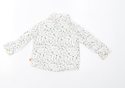 TU Baby White Geometric  Basic Button-Up Size 3-6 Months  - Gruffalo