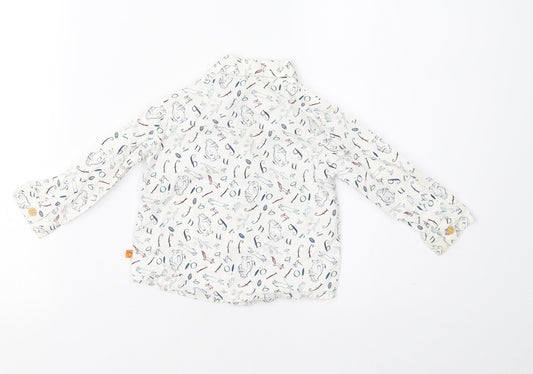 TU Baby White Geometric  Basic Button-Up Size 3-6 Months  - Gruffalo
