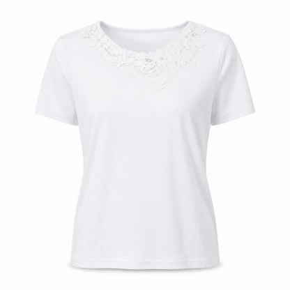 Womens UK Size S Preworn White Basic T-Shirt