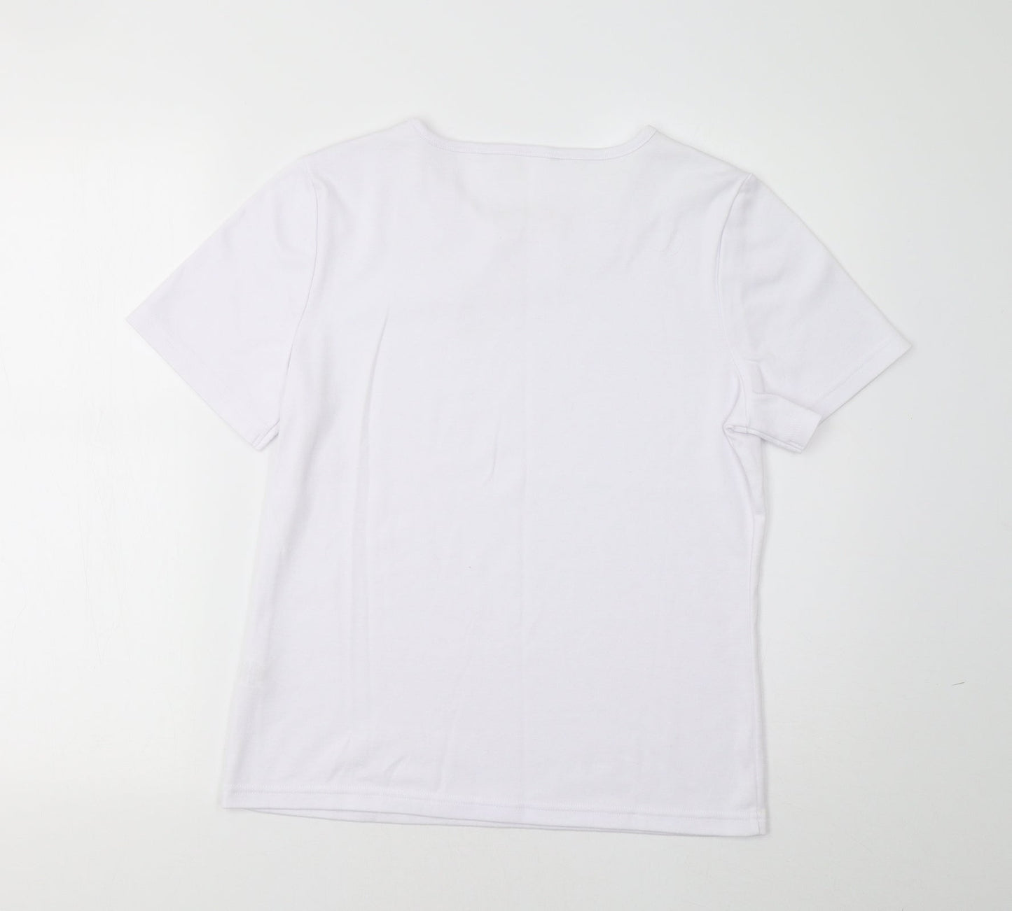 Womens UK Size S Preworn White Basic T-Shirt