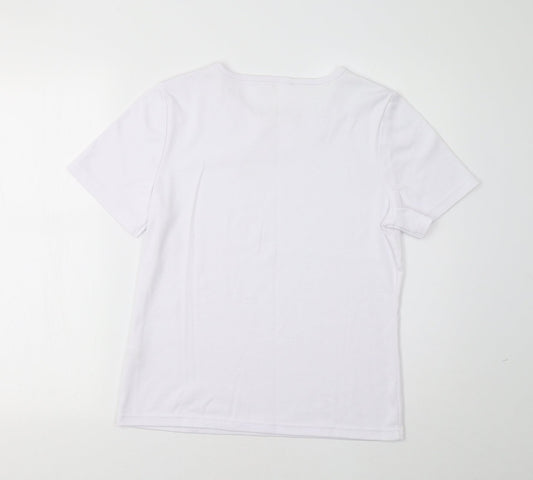 Womens UK Size S Preworn White Basic T-Shirt