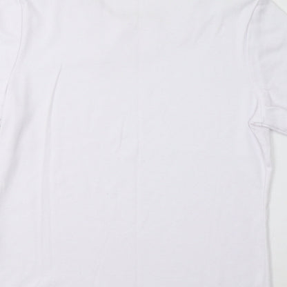 Womens UK Size S Preworn White Basic T-Shirt