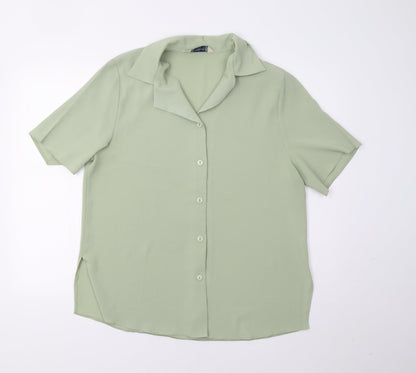 Womens UK Size 16 Isabelle Green Basic Button-Up